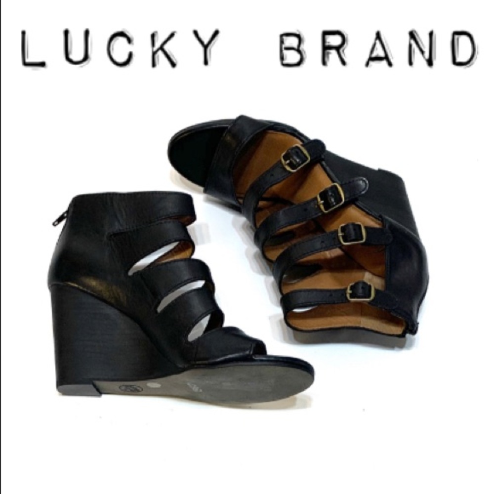 ☀️3/25 NWOT Lucky Brand Reynolds Caged Wedge Heels